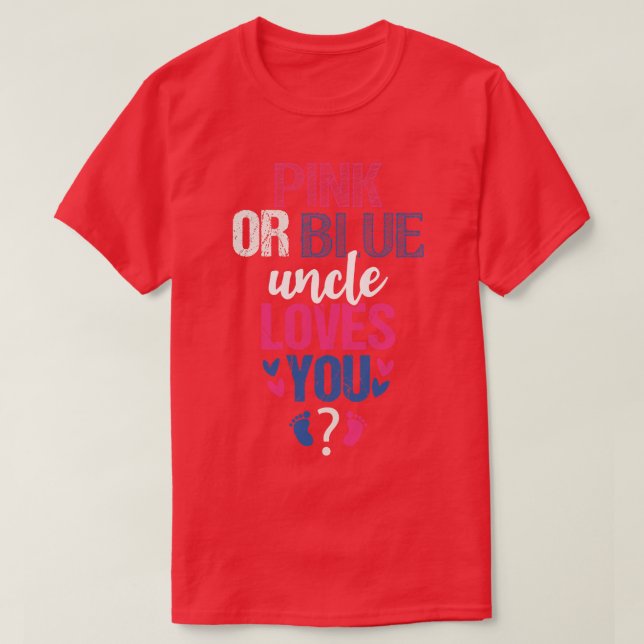 Camiseta Tio rosa ou azul ama você 1 (Frente do Design)
