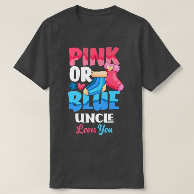 Camiseta Tio Rosa Ou Azul Te Ama, Querida, Soco (Frente do Design)