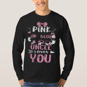 Camiseta Tio Rosa ou Azul Tio Ama Você Menina