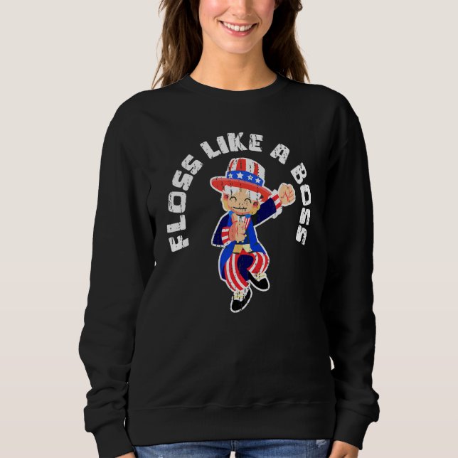 Camiseta Tio Sam 4 De Julho Foge Como Um Chefe (Frente)