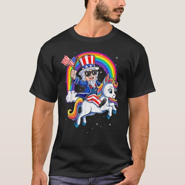 Camiseta Tio Sam 4 De Julho Mericorn Men U (Frente)