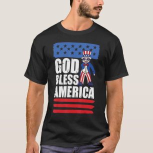 Camiseta Tio Sam 4 de julho Patriot Deus abençoe A