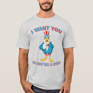 Camiseta Tio Sam Águia Me Compre Uma Cerveja Patriótico Eng