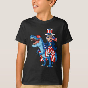 Camiseta Tio Sam Andando No Rex 4 De Julho Meninas Crianças