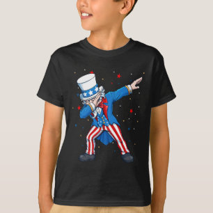 Camiseta Tio Sam Dabbing 4 de Julho Crianças Homens Meninos