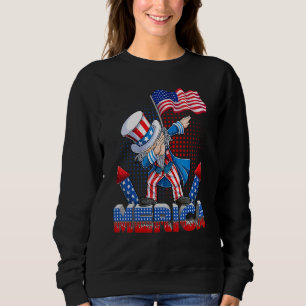 Camiseta Tio Sam Dabbing 4 de Julho Patriótico EUA American