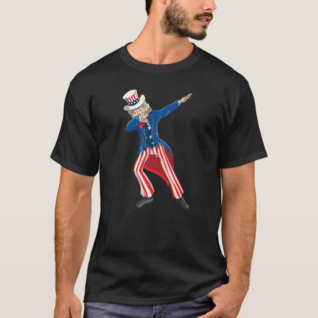 Camiseta Tio Sam Dabbing Patriótico Tio Sam Dab (Frente)