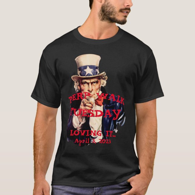 Camiseta Tio Sam Desfile de Trump Terça-feira 2023 (Frente)