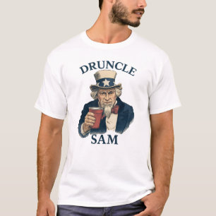 Camiseta Tio Sam Divertido 4 de Julho Tio Sam