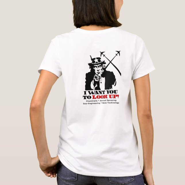 Camiseta Tio Sam diz Pare com as Estrias Químicas (Verso)