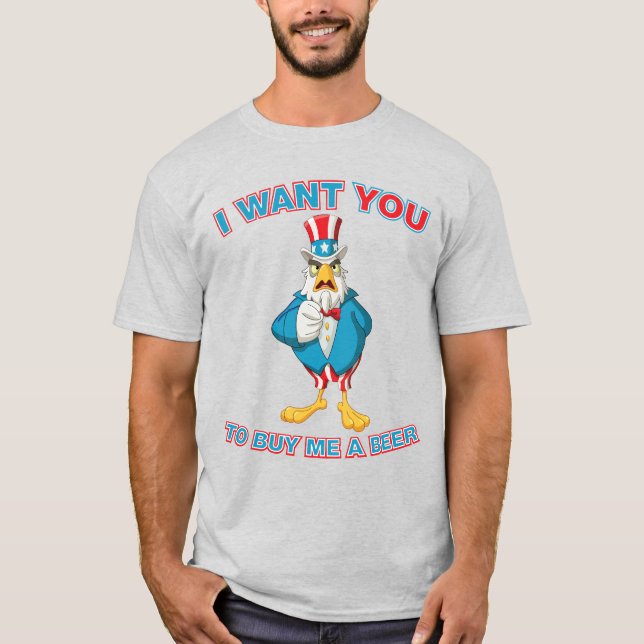 Camiseta Tio Sam Eagle Me Comprar Um Patriótico Engraçado (Frente)