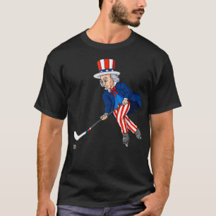 Camiseta Tio Sam Hockey 4 De Julho Meninos Patrióticos T