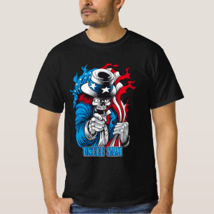 Camiseta Tio Sam morto - Um Twist de Halloween Patriótico