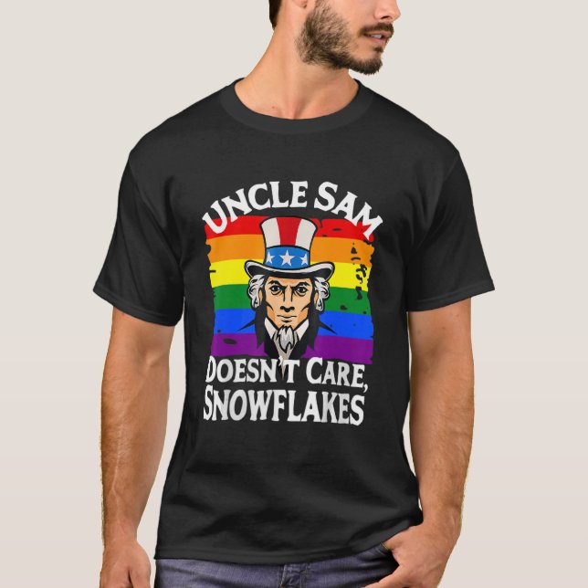 Camiseta TIO SAM NÃO SE IMPORTA COM SNOWFLAKES ENGRAÇADO am (Frente)
