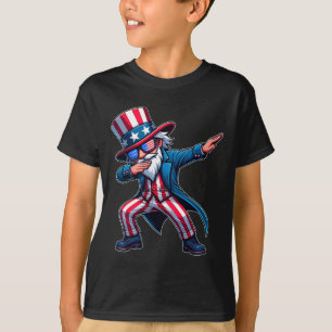 Camiseta Tio Sam Patriótico Dabbing EUA 4 De Julho Masculin