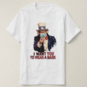Camiseta Tio Sam quer que você Vista uma Máscara América