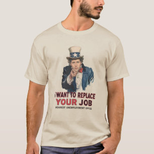 Camiseta Tio Sam Quer Substituir Seu Emprego Por IA