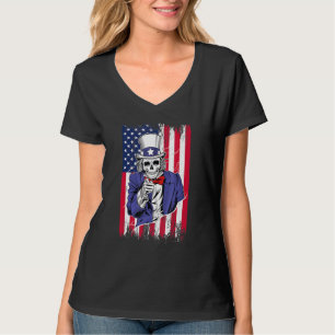 Camiseta Tio Sam Skeleton S 4 De Julho Para Meninos E Menin