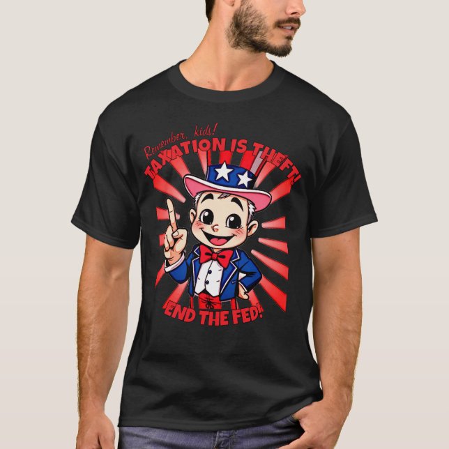 Camiseta Tio Sam Taxation é Theft (Frente)