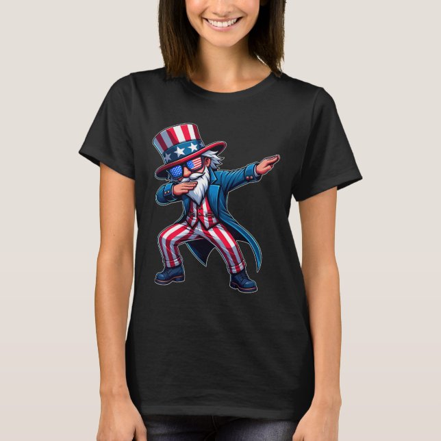 Camiseta Tio Sam Usa 4 De Julho Mens B (Frente)