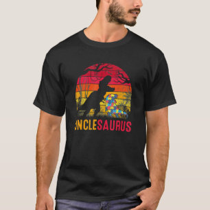 Camiseta Tio Saurus Rex Autismo Sensibilização Dinossauro E