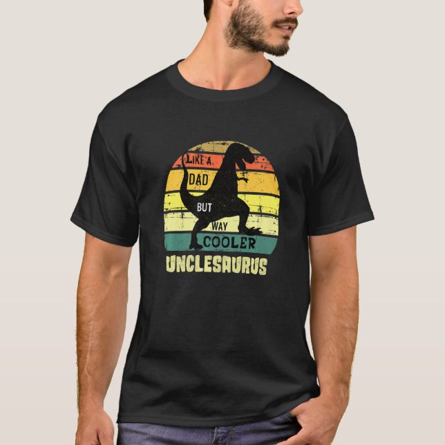 Camiseta Tio Saurus Rex Dinossaur Como Um Pai Muito Mais Le (Frente)