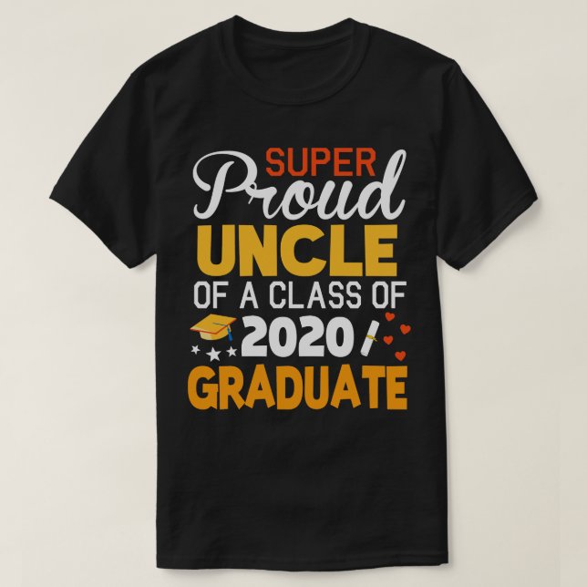 Camiseta Tio Super Orgulhoso De Uma Classe Do Formando Seni (Frente do Design)