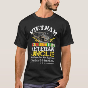 Camiseta Tio Veterano Vietnã Criado Pelo Meu Herói Militar