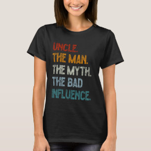 Camiseta Tio Vintage O Homem O Mito A Má Influência F