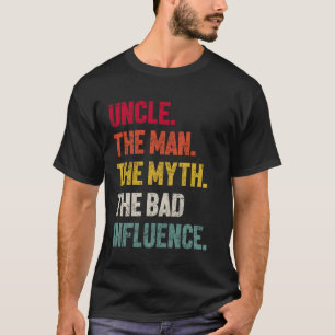 Camiseta Tio Vintage O Homem O Mito A Má Influência S