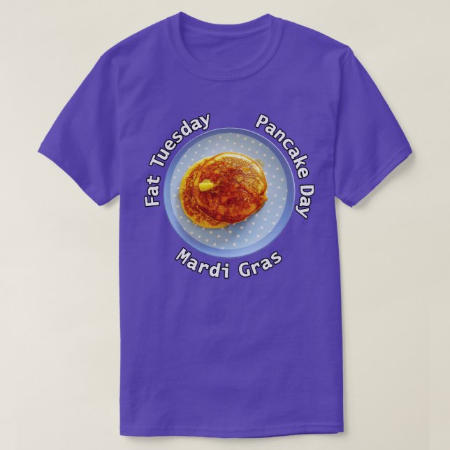 Camiseta Típica da Comida de Terça-feira, Dia do Pancake (Frente do Design)