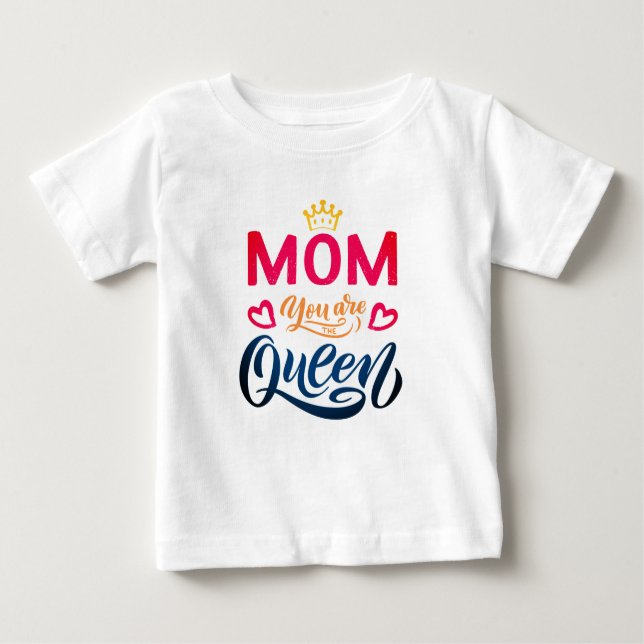 Camiseta Típica De Design De Chic Mãe Você É A Rainha (Frente)