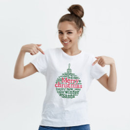 Camiseta Típica de esquadra de Natal Feliz Verde