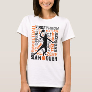 Camiseta Típica de Slam Dunk do Sketplayer do Word Art Vint
