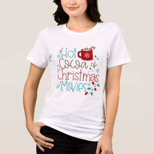 Camiseta Típica Moderna do Cacau Quente e Filmes de Natal
