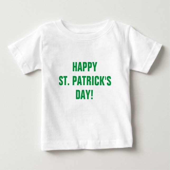 Camiseta Típica Verde de Dia de São Patrício Feliz (Frente)