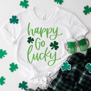 Camiseta Típica Verde Feliz e Sortuda