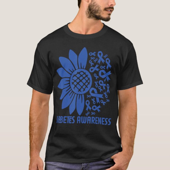 Camiseta tipo1diabetes T1D Vestimos a consciência da diabet (Frente)