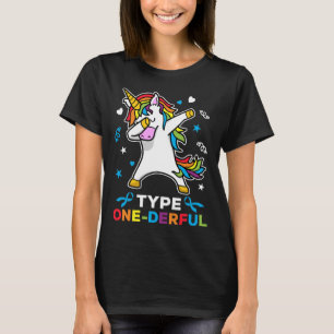 Camiseta Tipo 1 Sensibilização para a Diabetes Unicórnio Ti