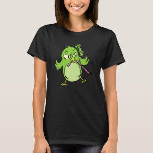 Camiseta Tipo Cotovia Dormindo O Pássaro Cedo Pega a Minhoc