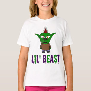 Camiseta Tipo de letra T de Goblin Roxo e Lil'Beast Goblin