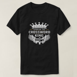 Camiseta tipo de pistas de palavras cruzadas