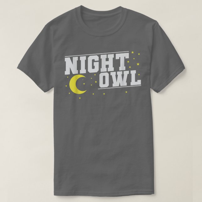 Camiseta Tipo de sono noturno noturno (Frente do Design)