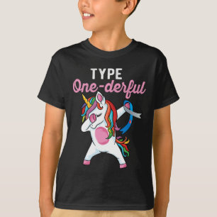 Camiseta Tipo Estilo Dabbing unicórnio Tipo 1 Diabetes Awa