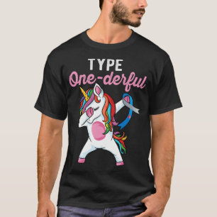 Camiseta Tipo Estilo Dabbing unicórnio Tipo 1 Diabetes Awa