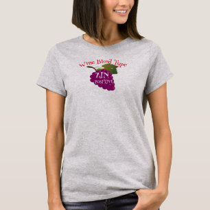 Camiseta Tipo Sanguíneo Vinho ZIN Positivo A B AB O HG