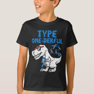 Camiseta Tipo UmDinos T1D de sensibilização para diabetes d