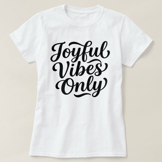 Camiseta Tipografia Alegres Vibrações (Frente do Design)