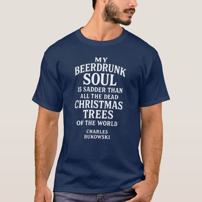 Camiseta Tipografia Alma Bêbada Inspirada em Bukowski (Frente)