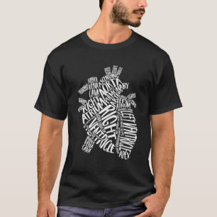 Camiseta Tipografia Anatômica Cardíaca Enfermeira Cardiológ